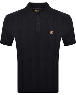 Fila Fila Barns Textured Knit Polo T Shirt - Black