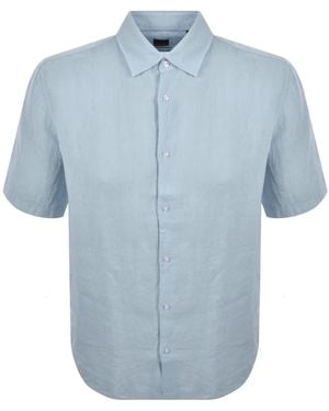 BOSS Boss Rash 2 Short Sleeved Linen Shirt - Blue