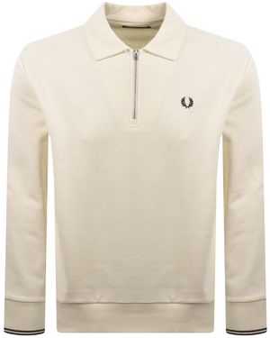 Fred Perry Collared Sweatshirt - Natural