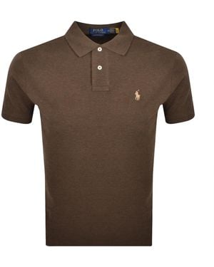Ralph Lauren Custom Slim Polo T Shirt - Brown