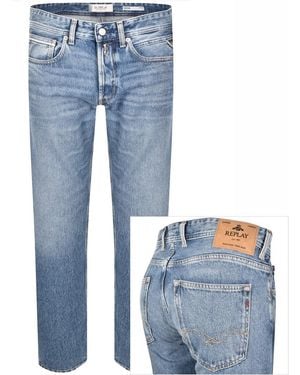 Replay Grover Straight Fit Light Wash Jeans - Blue