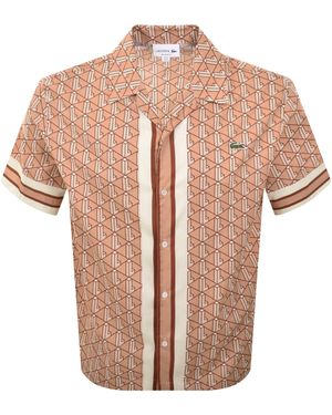 Lacoste Patterned Short Sleeved Shirt - Pink