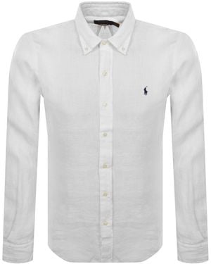 Ralph Lauren Linen Long Sleeve Shirt - White