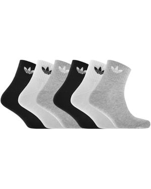 adidas Originals 6 Pack Mid Ankle Socks - Metallic