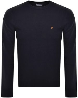 Farah Mullen Crew Neck Jumper - Blue