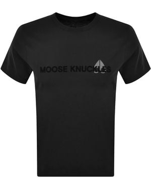 関税込◆Moose Knuckles コットン クレセント ロゴ T シャツ Moose Knuckles Crescent T Shirt White | Mainline Menswear