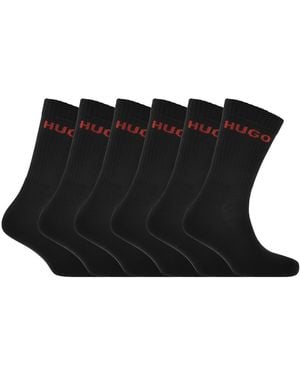 HUGO 6 Pack Logo Socks - Black