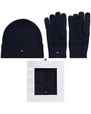 Tommy Hilfiger Beanie And Gloves Gift Set - Blue