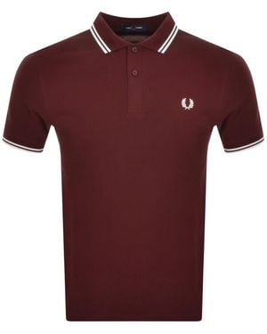 Fred Perry Slim Fit Twin Tipped Polo Ox Blood - Red