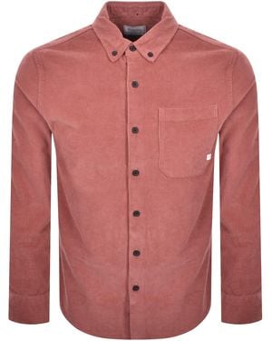 Farah Farah Spencer Cord Long Sleeve Overshirt - Pink