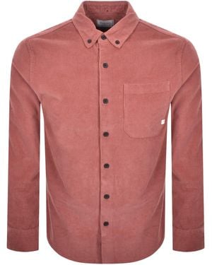 Farah Farah Spencer Cord Long Sleeve Overshirt - Pink