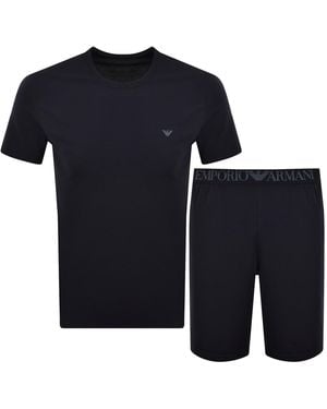 Armani Emporio Short Pyjama Loungewear Set - Black