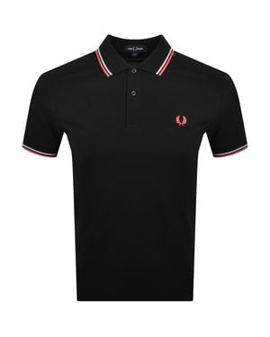 Fred Perry Twin Tipped Polo T Shirt - Black