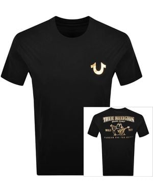 TRUE RELIGION Metallic Buddha T Shirt - Black