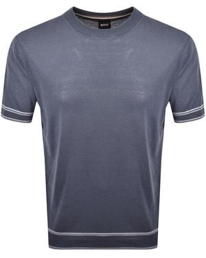 BOSS BUSINESS Boss Norberto Knit Jumper Open - Blue
