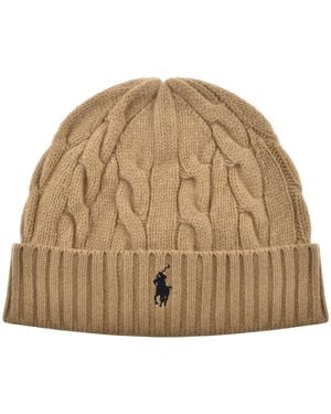 Ralph Lauren Cable Knit Beanie Hat - Natural