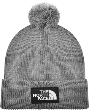 The North Face Pom Logo Beanie Hat - Grey