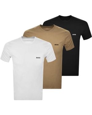 BOSS BUSINESS Boss 3 Pack Crew Neck T Shirts - Brown