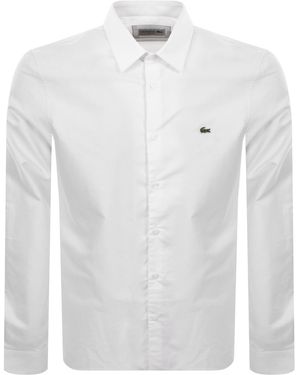 Lacoste Woven Long Sleeved Shirt - White