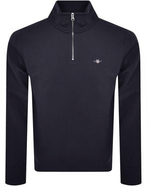 GANT Shield Reg Shield Half Zip Sweatshirt - Blue