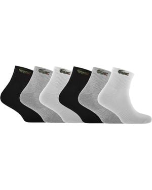 Lacoste 6 Pack Ankle Socks - Black
