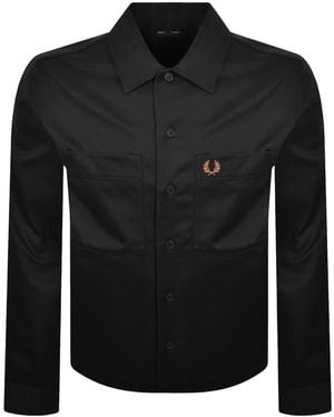 Fred Perry Twill Overshirt - Black