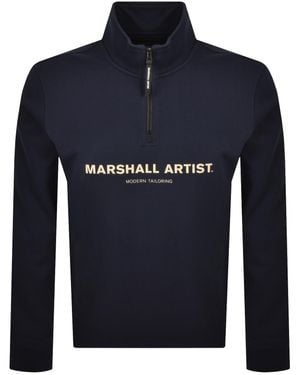Marshall Artist Coastal Erosion Quarter Zip Sweats - Blue