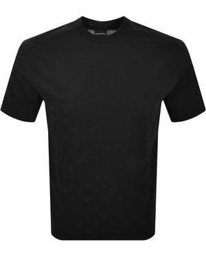 Armani Emporio Logo T Shirt All Over Eagle - Black