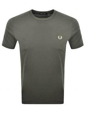 Fred Perry Ringer T Shirt - Green