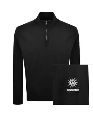 Sandbanks Quarter Zip Sweatshirt - Black