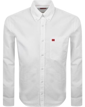 HUGO Long Sleeved Evito Shirt - White