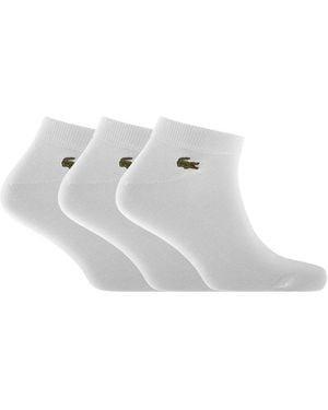 Lacoste Sport Triple Pack Ankle Socks - White