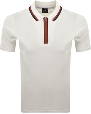 Paul Smith Regular Fit Zip Polo - Grey