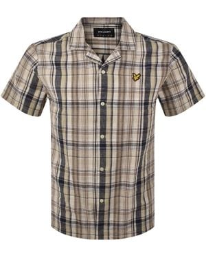 Lyle & Scott Linen Check Shirt - Grey