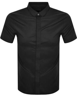 ARMANI EXCHANGE Slim Fit Short Sleeved Shirt - Black