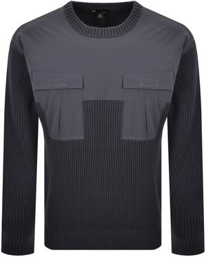G-Star G-Star Woven Mix Knit Jumper - Blue