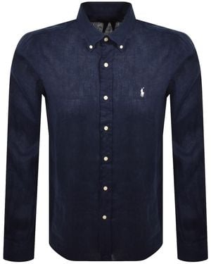Ralph Lauren Linen Long Sleeve Shirt - Blue