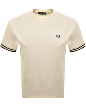 Fred Perry Bold Tipped T Shirt - Natural