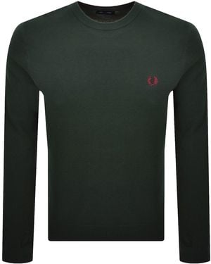 Fred Perry Pique Stitch Jumper - Green