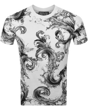Versace Jeans Couture Couture Sea Print T Shirt - Grey