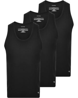 Calvin Klein 3 Pack Vests - Black
