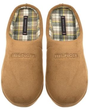 Tommy Hilfiger Check Lined Slippers - Green