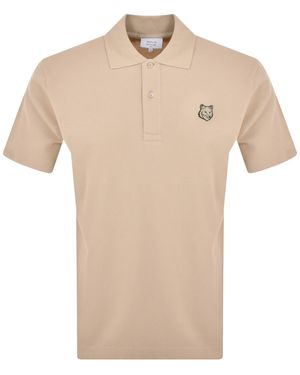 Maison Kitsuné Fox Head Polo T Shirt - Natural