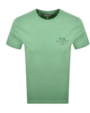 Tommy Hilfiger Script Stack T Shirt - Green