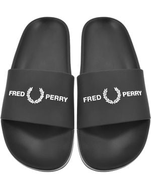 Fred Perry Logo Sliders - Black