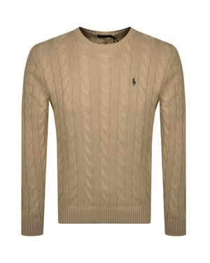 Ralph Lauren Driver Crew Neck Knit Sweater - Brown