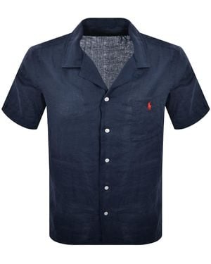 Ralph Lauren Linen Short Sleeve Shirt - Blue