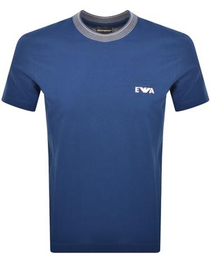 Armani Emporio Tipped T Shirt Estate - Blue