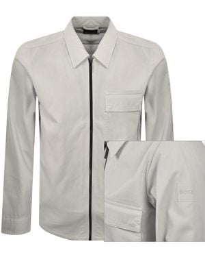 BOSS Boss Lorum Full Zip Overshirt - Grey
