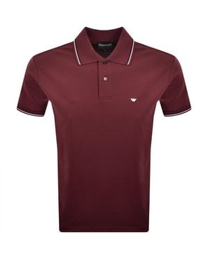 Armani Emporio Short Sleeved Polo T Shirt - Red